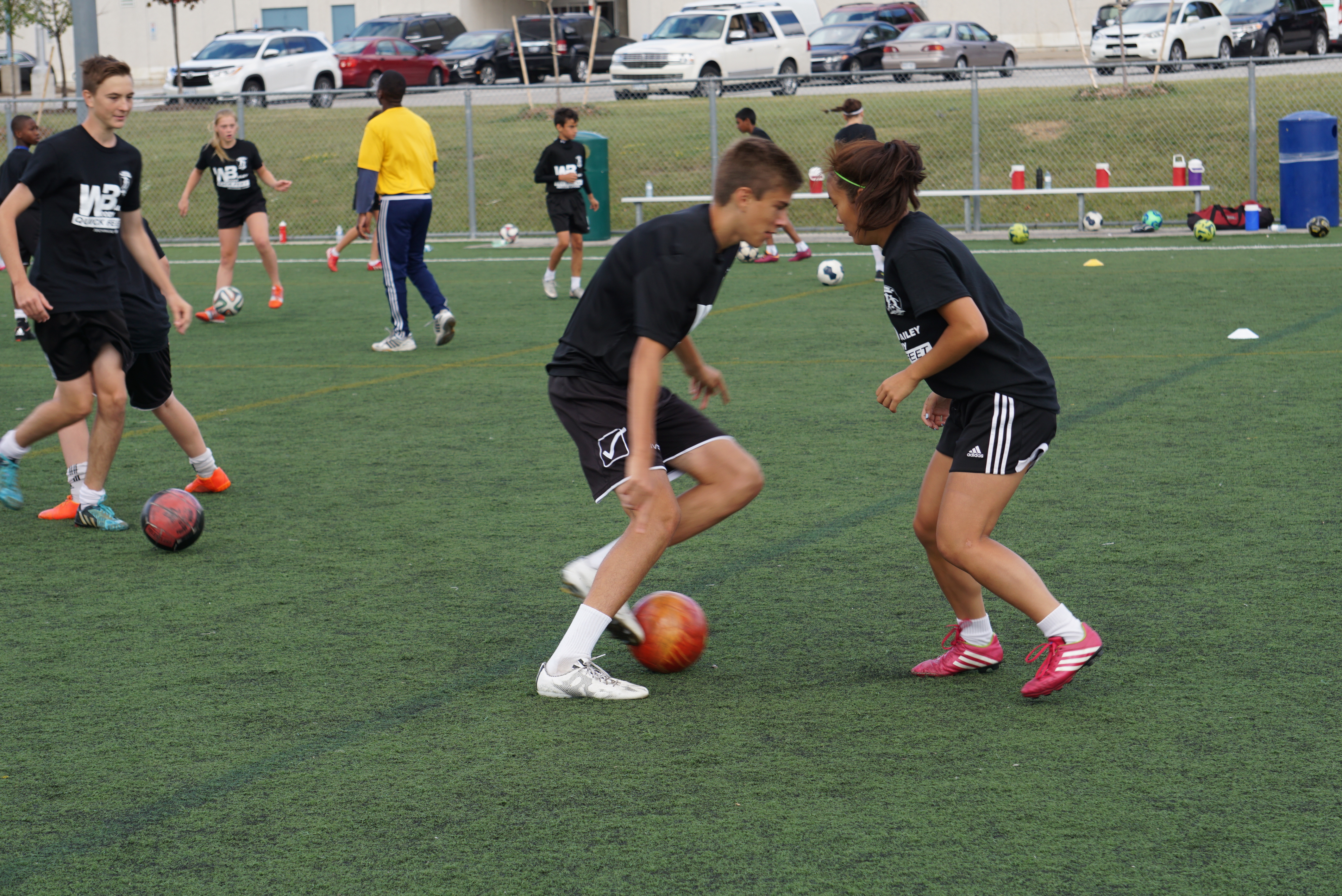 Woody Bailey Soccer School training action